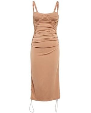 Dion Lee Ruched Midi Dress - Natural