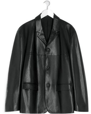 Lemaire Leather Single Breasted Jacket - Black