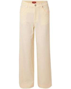 STAUD High-Waisted Wide-Leg Pants - Natural
