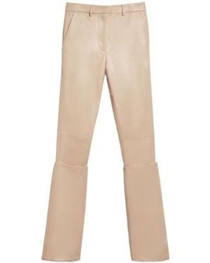Sportmax High Waist Straight Leg Trousers - Natural