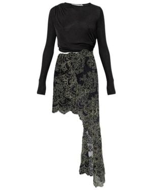 Christopher Esber Verve Twisted-Lace Assymetric Dress - Black