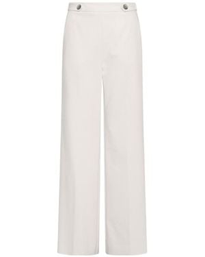 Marella Stretch Cotton-Blend Pants - White