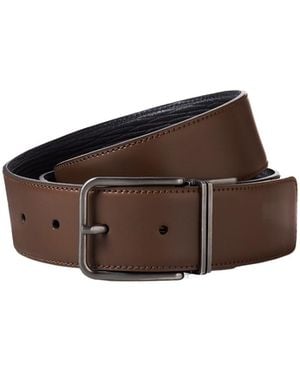 ZEGNA Reversible Leather Belt - Brown