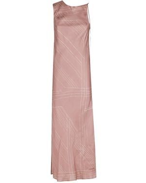 Alysi Asymmetric Printed Maxi Dress - Pink