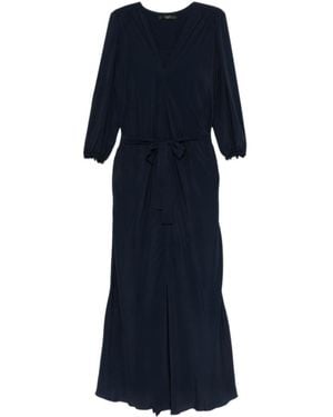 Seventy V-Neck Tie-Waist Dress - Blue