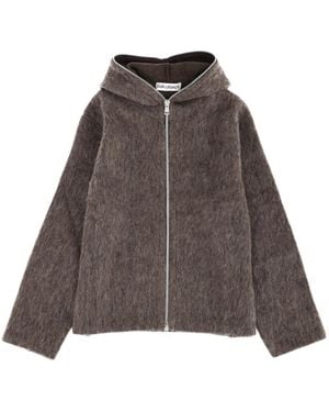 Our Legacy Fluffy Zip Hooded Jacket - Brown