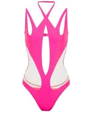 Mugler Cutout Bodysuit - Pink