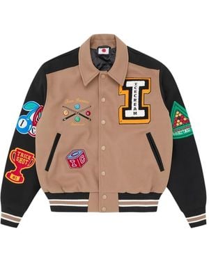 ICECREAM Collared Baseball Jacket - Gray