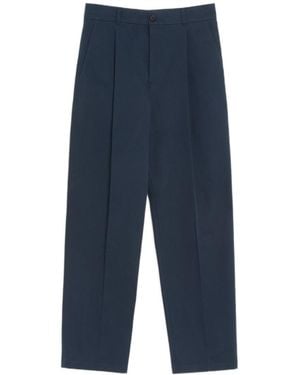 Valentino Pleated Straight Leg Trousers - Blue