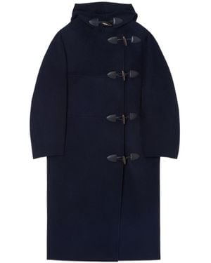 Rohe Duffle Hooded Toggle-Coat - Blue