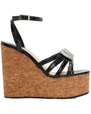 Mach & Mach 120Mm Double-Embellished Heart Sandals - Metallic