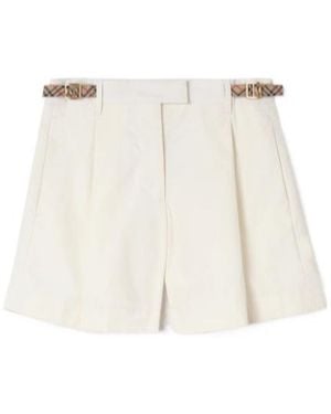 Burberry Pleated Belted Shorts - White