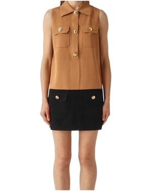 Elisabetta Franchi Sleeveless Knitted Mini Dress - Black