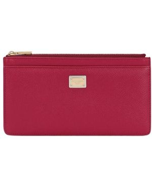Dolce & Gabbana Logo Plaque Zipped Wallet - Purple