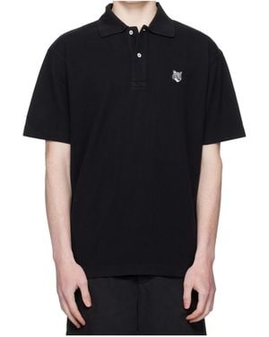 Maison Kitsuné Maison Kitsuné Fox Patch Polo Shirt - Black