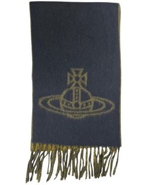 Vivienne Westwood Fringed Scarf - Blue