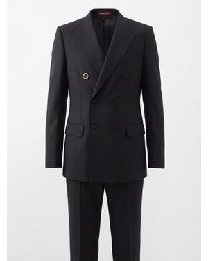 Gucci Interlocking G Double-Breasted Suit - Black