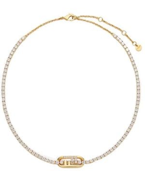 Fendi O'Lock Embellished Necklace - Metallic