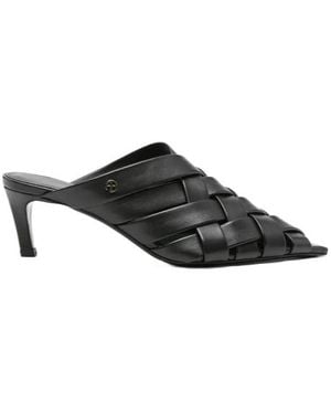 Anine Bing 55Mm Eve Woven Leather Mules - Black