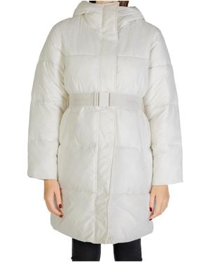 Calvin Klein Long-Sleeved Mid-Length Cotton Coat - Gray