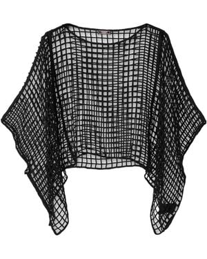 Peserico Boat Neck Mesh Top - Black