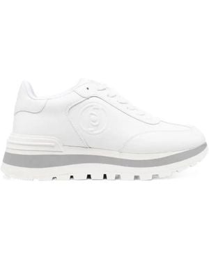 Liu Jo 45Mm Embossed-Logo Lace-Up Sneakers - White