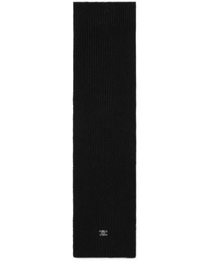 Celine Ribbed Cashmere Scarf - Black