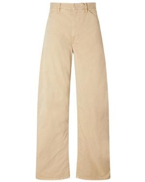 Nili Lotan Tribeca Twill Barrel-Leg Trousers - Natural