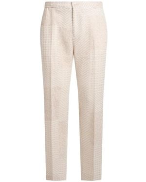 Etro Wool-Blend Patchwork Pants - Natural