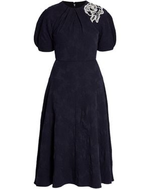 Erdem Floral-Embroidered Dress - Blue