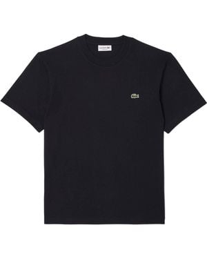 Lacoste Cotton Tshirt With Crocodile Logo - Black