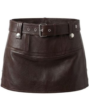 Gucci Leather Mini Skirt - Black