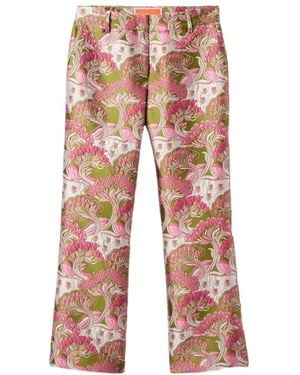 La DoubleJ Floral-Print Pants - Red