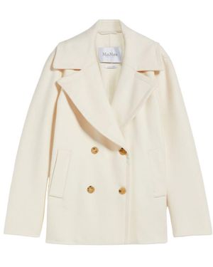 Max Mara Edgard Double-Breasted Peacoat - White