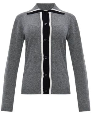 Marni Contrast Detail Knitted Cardigan - Grey