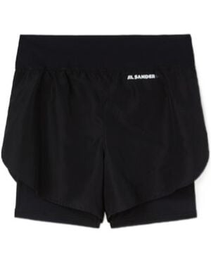 Jil Sander Elasticated Waist Layered Shorts - Black