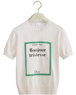 Dior Book Cover Short-Sleeved Sweater - White