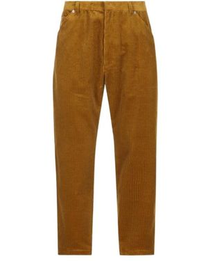 Prada Triangle-Logo Tapered-Leg Pants - Brown
