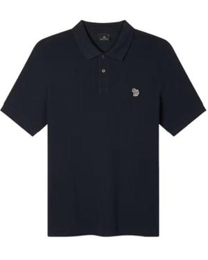 Paul Smith Ps Paul Smith Zebra Patch Polo Shirt - Blue