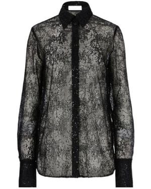 Nina Ricci Sequined Lace Shirt - Black