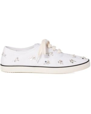 Miu Miu Embellished Low-Top Trainers - White