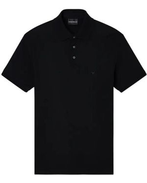 Emporio Armani Logo-Embroidered Polo Shirt - Black