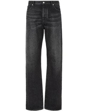 Fendi Straight-Leg Long Jeans - Grey