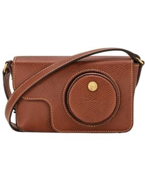 Longchamp Camera Compact Shoulder Bag - Brown