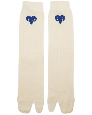Maison Margiela Embroidered Tabi Toe Socks - White