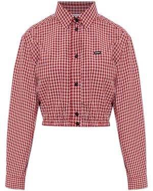 Vetements Checked Cropped Shirt - Red