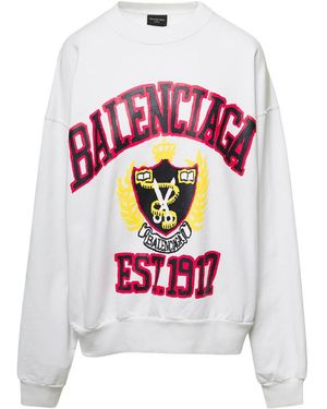 Balenciaga Round Collar Long Sleeve Jumper - Grey