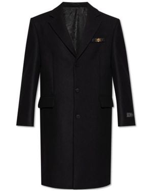 Versace Single-Breasted Coat - Black
