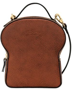 Longchamp Toast Logo Detailed Xs Shoulder Bag - Brown