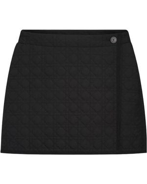 Dior Straight Macrocannage Wrap Miniskirt - Black